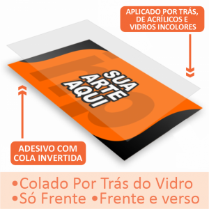 ▻ Adesivo Retroverso Cola Invertida  - - Corte Contorno -